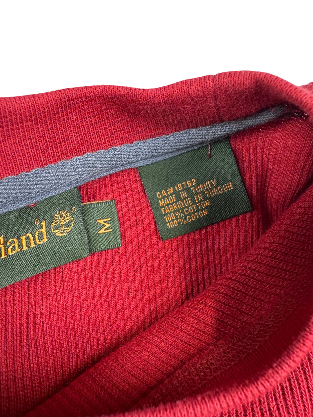 Timberland Red Long Sleeve Cotton Jumper - M - Think Vintage