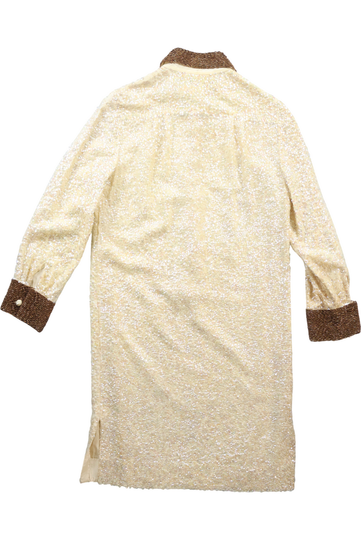 Regalia Shirt Dress with Sequined Design - S - Think Vintage
