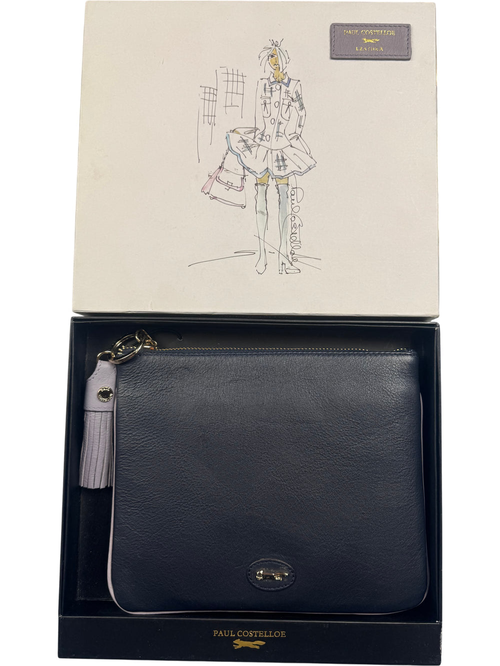 Paul Costelloe Leather Clutch Bag - Think Vintage