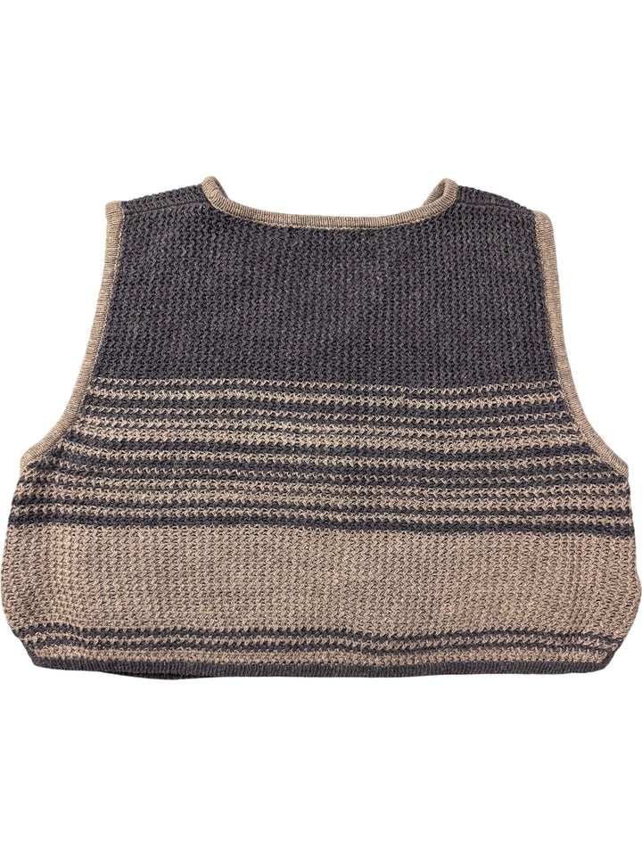 Abstract Knitwear Sleeveless Vest - Think Vintage