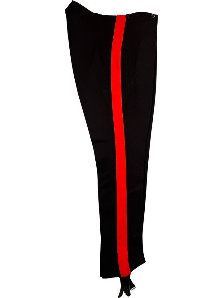 Ranken & Co Black Riding Pants With Red Stripe - L - Think Vintage
