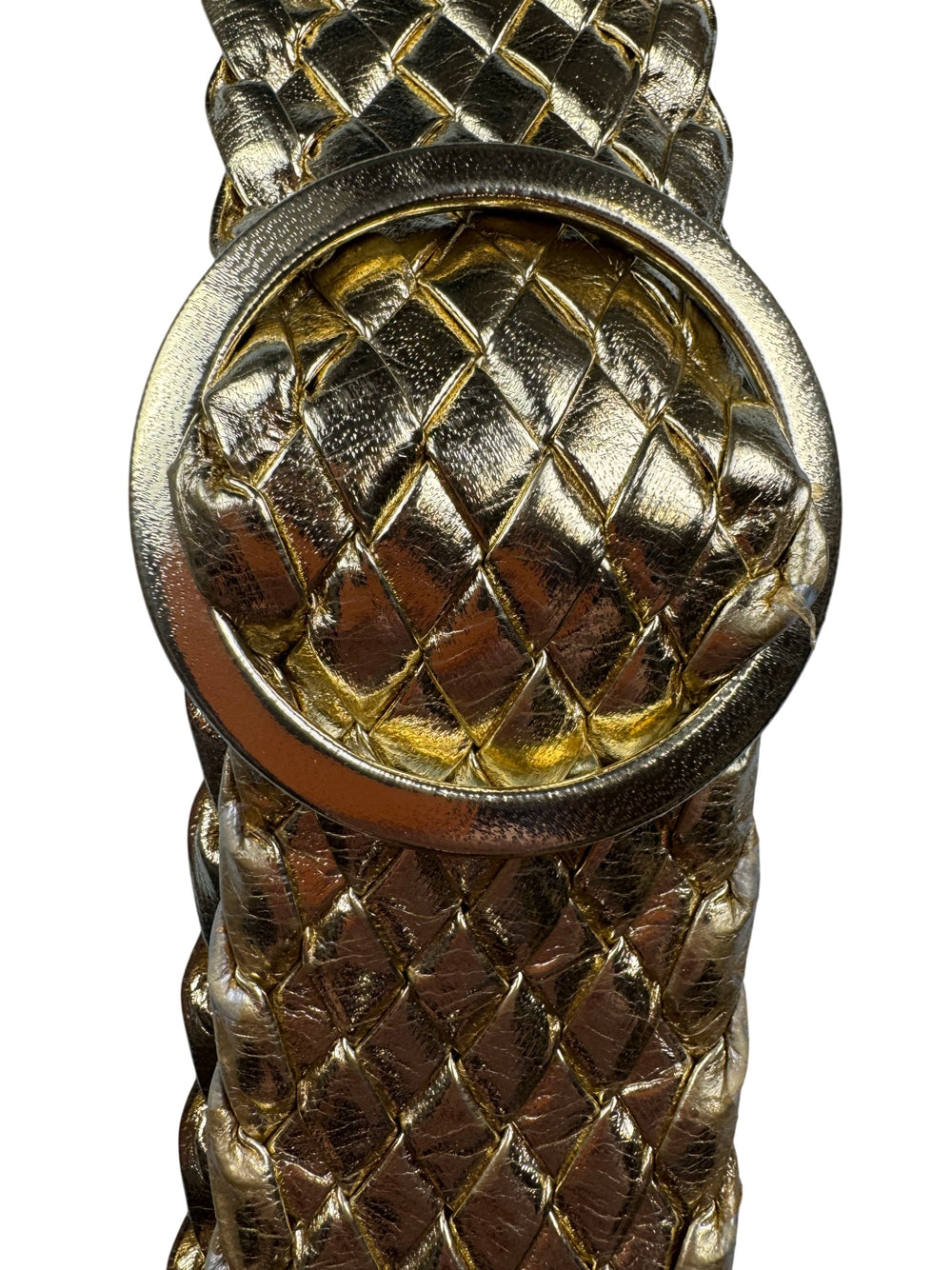 Gold Woven Pattern Belt - Think Vintage