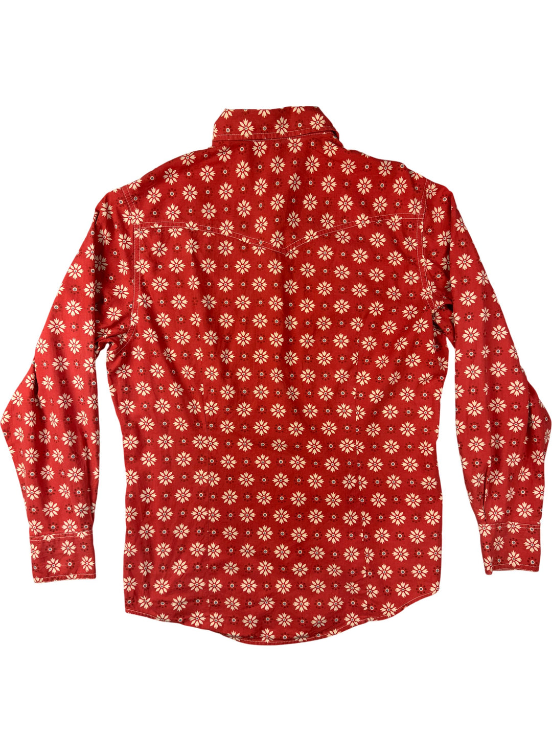 1990s St. Michael Floral Red Shirt - Think Vintage