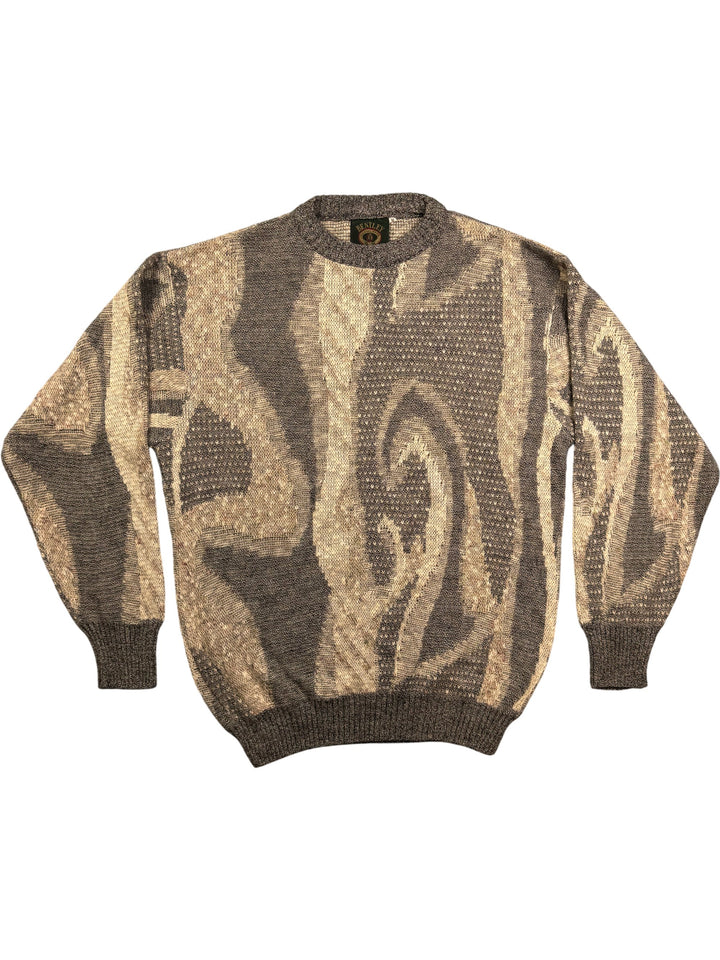 Bentley Abstract Pattern Italian Sweater - L - Think Vintage