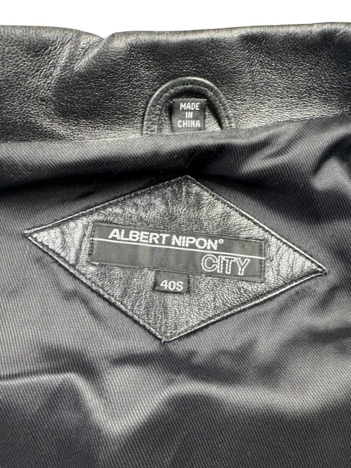 Albert Nipon Leather Jacket - L - Think Vintage