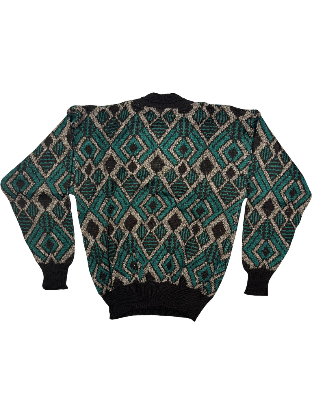 Bentley Casuals Geometric Knit Sweater - M - Think Vintage