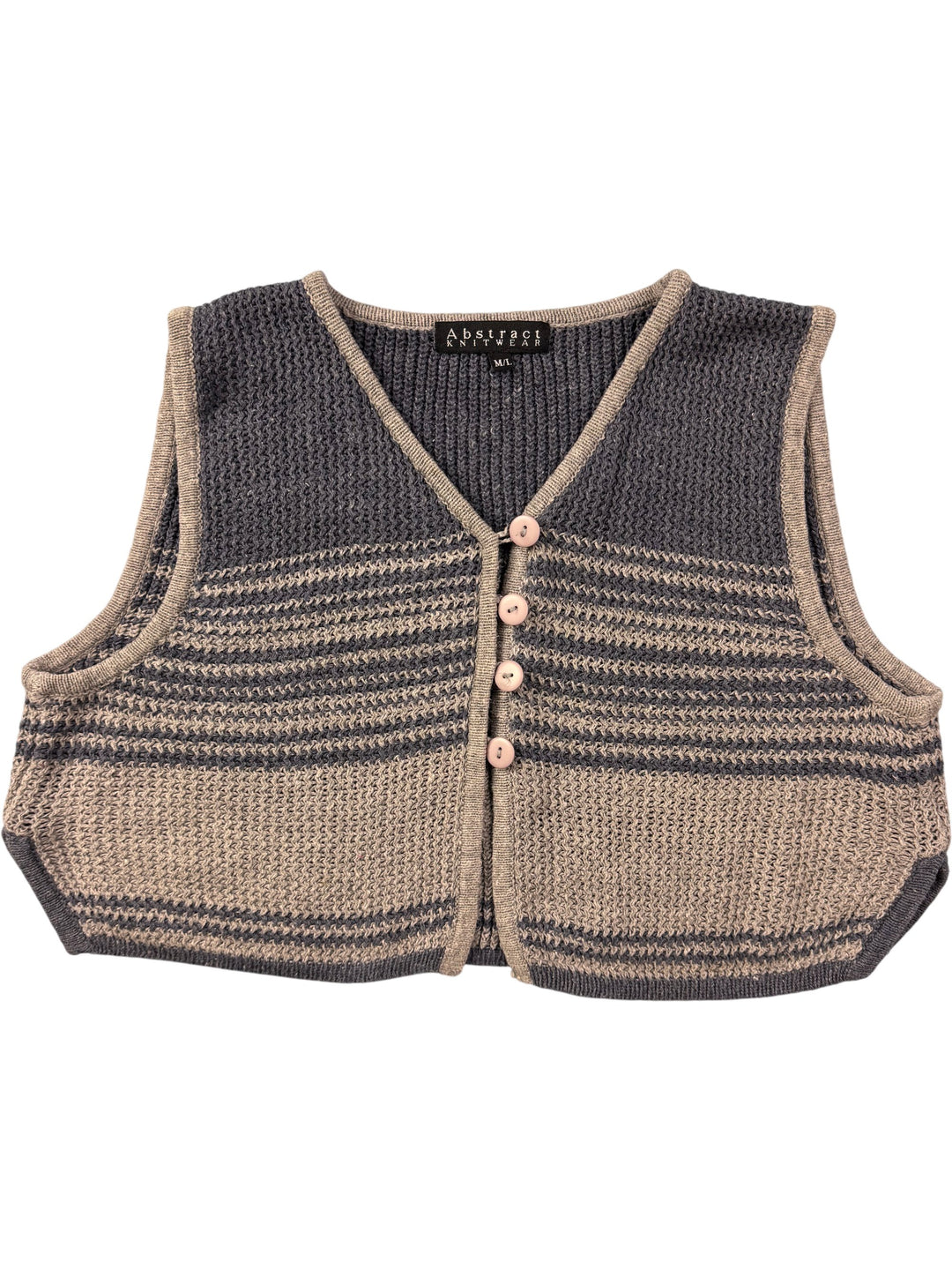 Abstract Knitwear Sleeveless Vest - Think Vintage