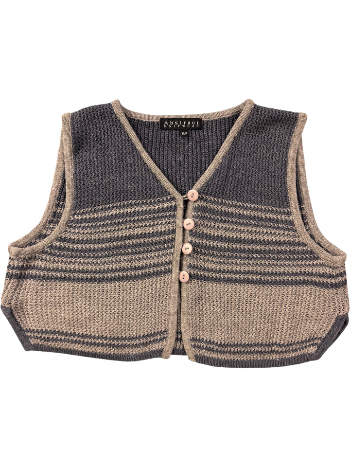 Abstract Knitwear Sleeveless Vest - Think Vintage
