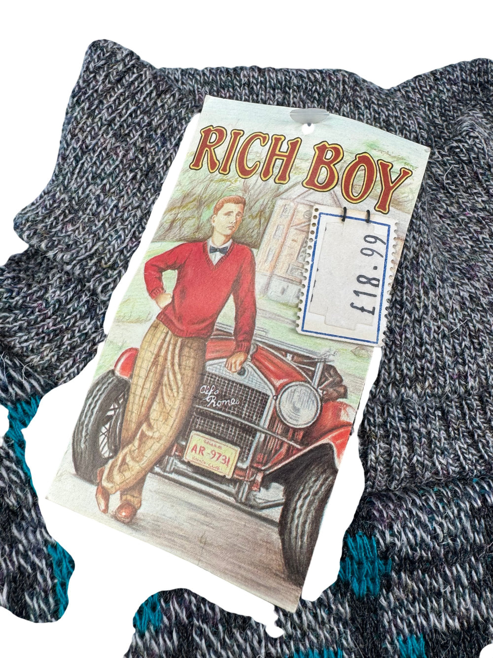 Rich Boy Geometric Patterned Sweater - XL - Think Vintage