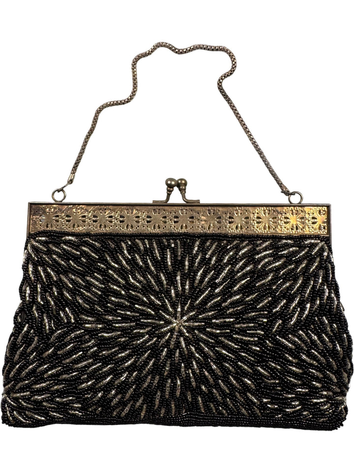 Beaded Evening Bag with Chain Strap - Think Vintage
