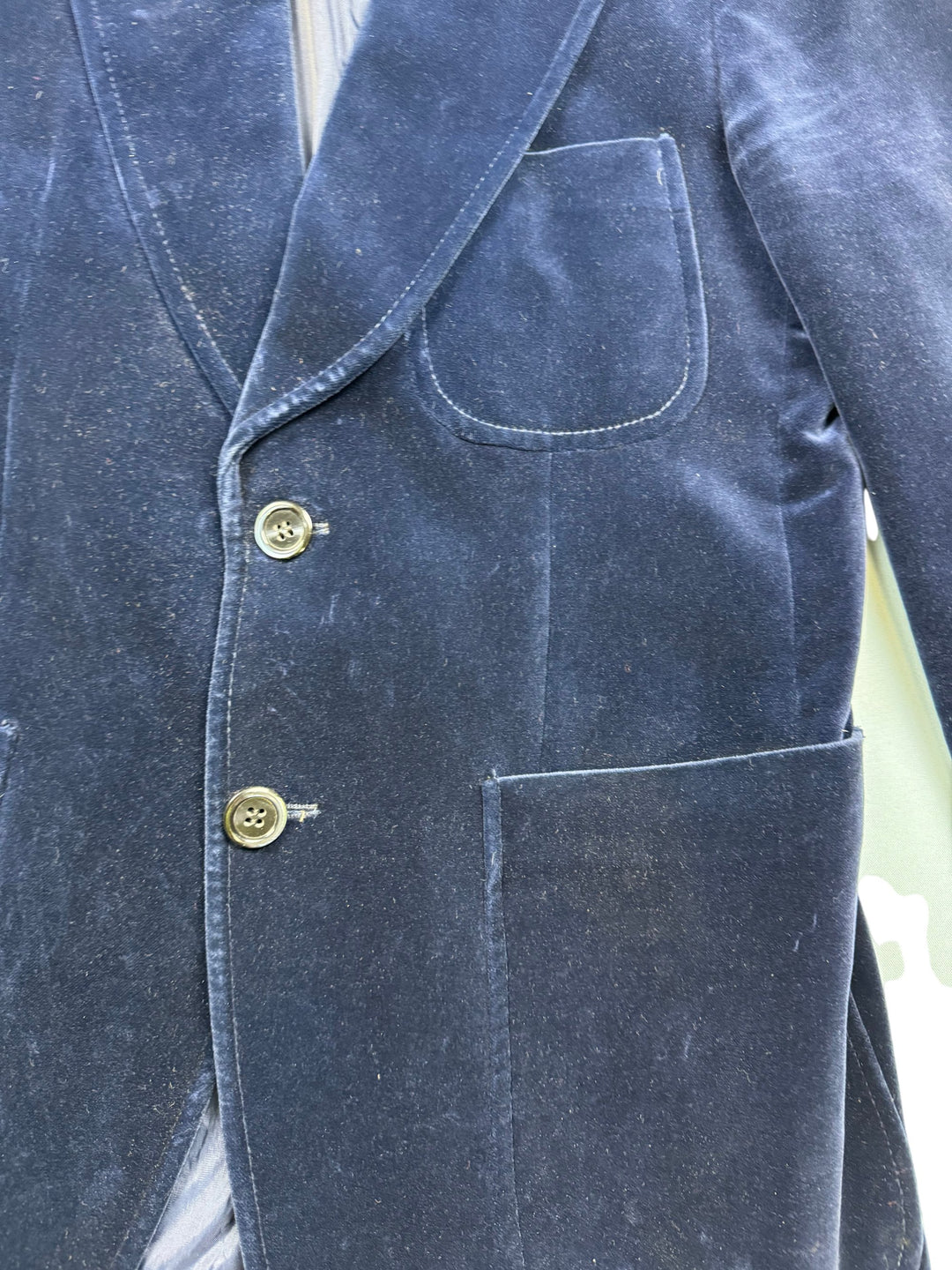 Blue velvet Jacket - S - Think Vintage