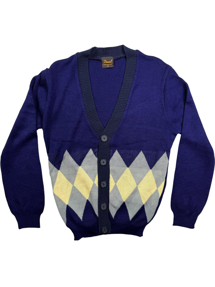 Daniel Diamond Pattern Cardigan - S - Think Vintage