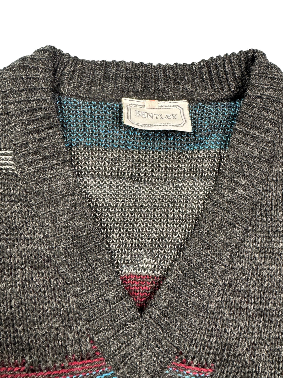 Bentley Geometric Knit Sweater - M - Think Vintage