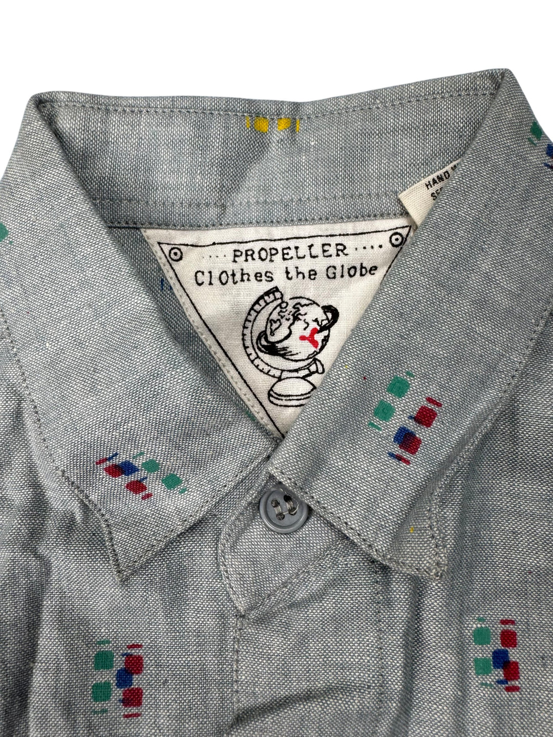 Propeller Short Sleeved Patterned Shirt - M - Think Vintage