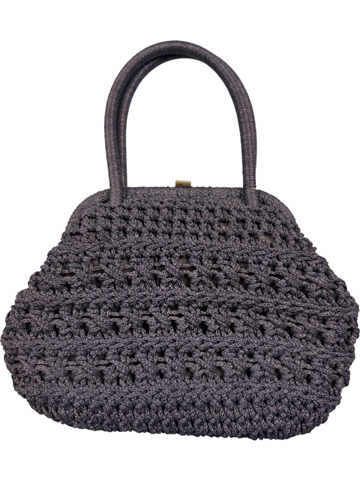 Black Crochet Convertible Bag - Think Vintage