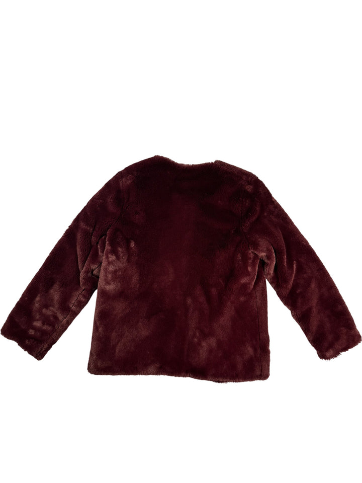 Faux Fur Burgundy Jacket - S - Think Vintage