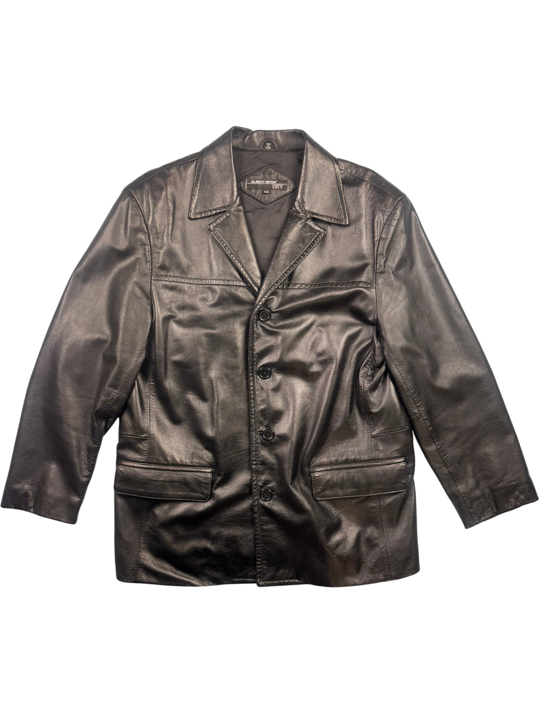 Calvin Klein Leather Jacket - M - Think Vintage