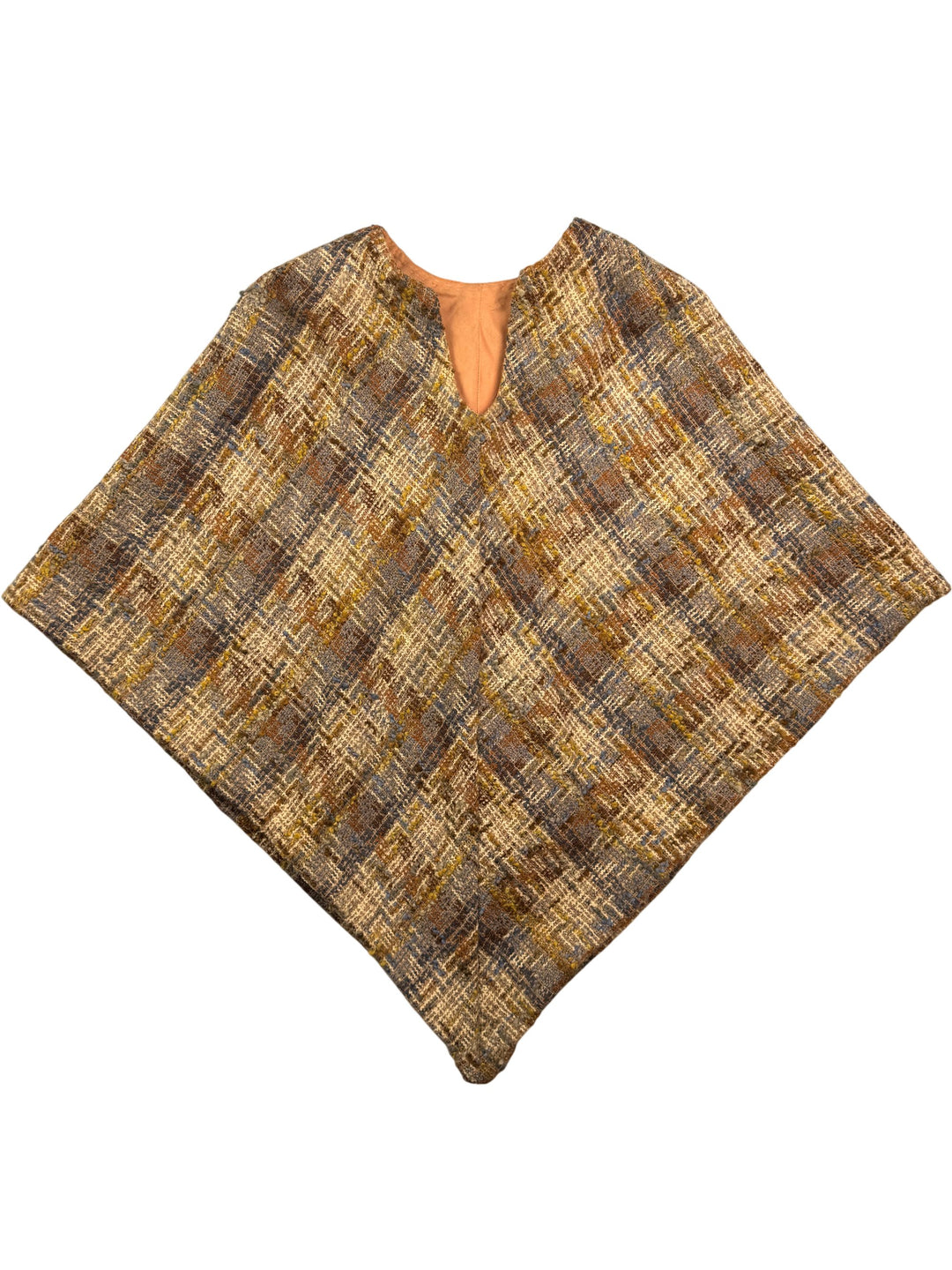 1960s Multicolor Patterned Poncho - S - Think Vintage