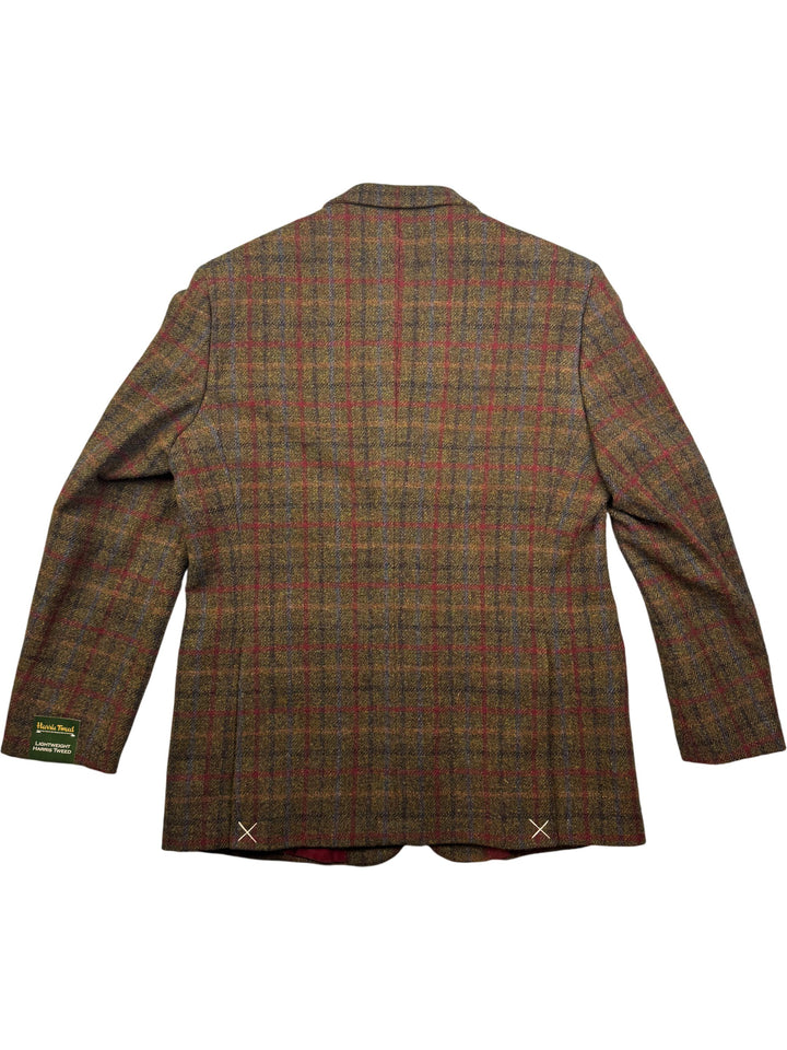 Harris Tweed Checkered Wool Blazer - M - Think Vintage