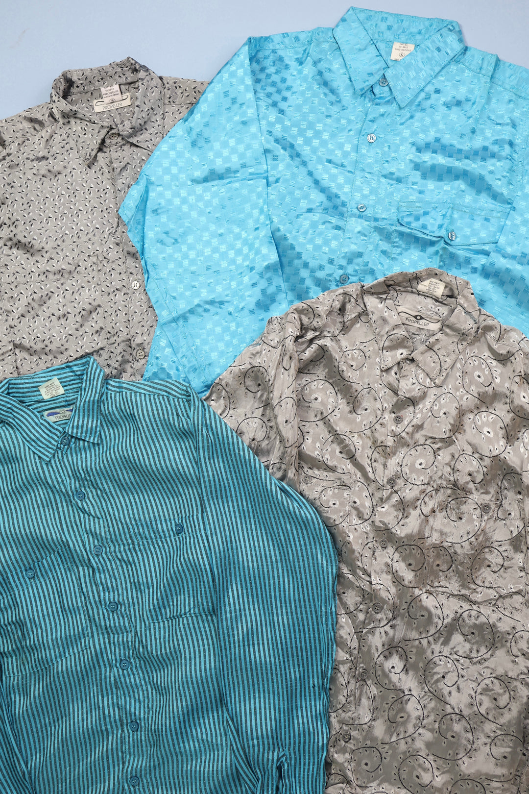 Wholesale Assorted Propeller Deadstock 80's Satin Disco Shirts