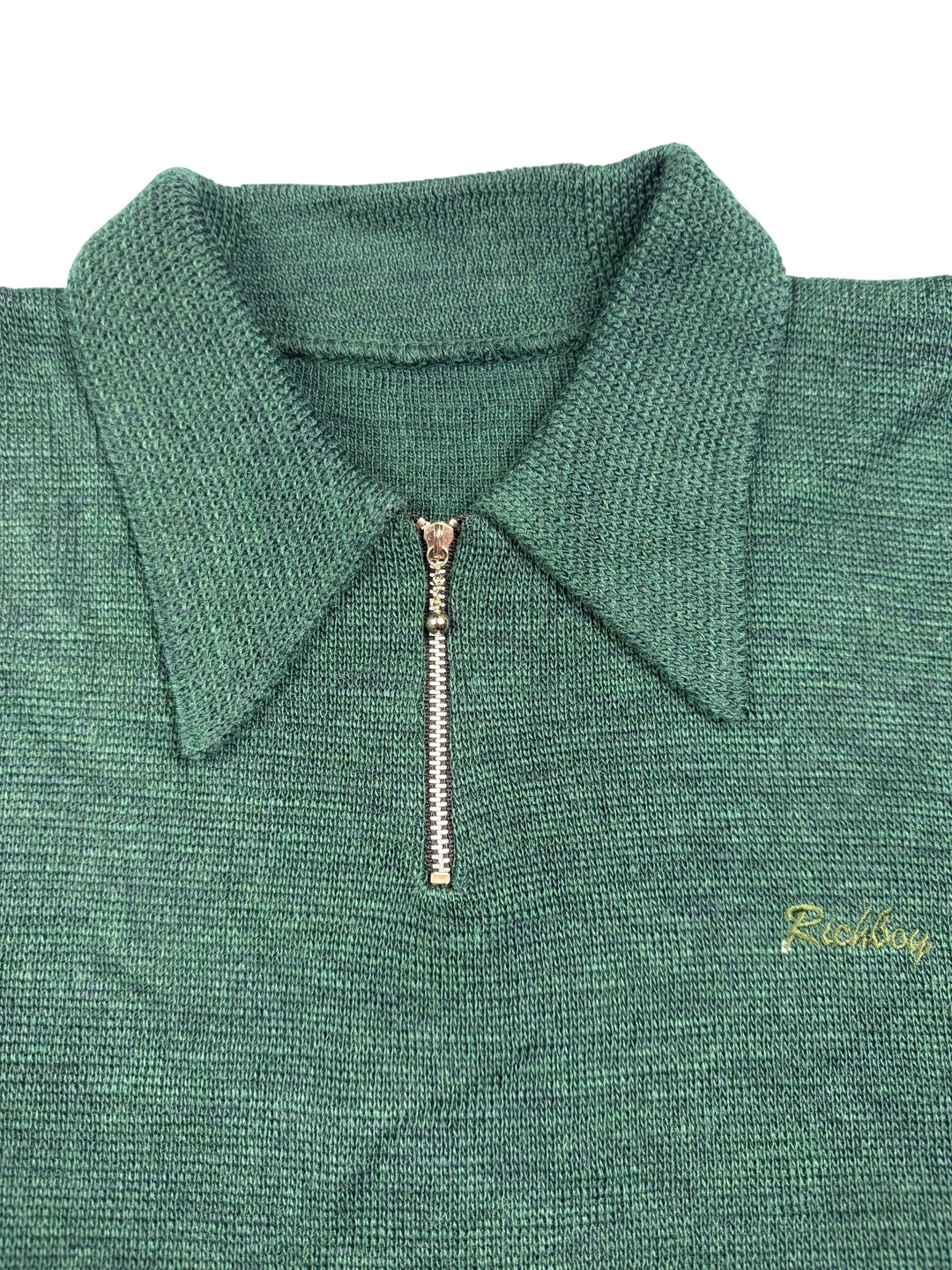 Green Knit Long Sleeved Sweater - L - Think Vintage