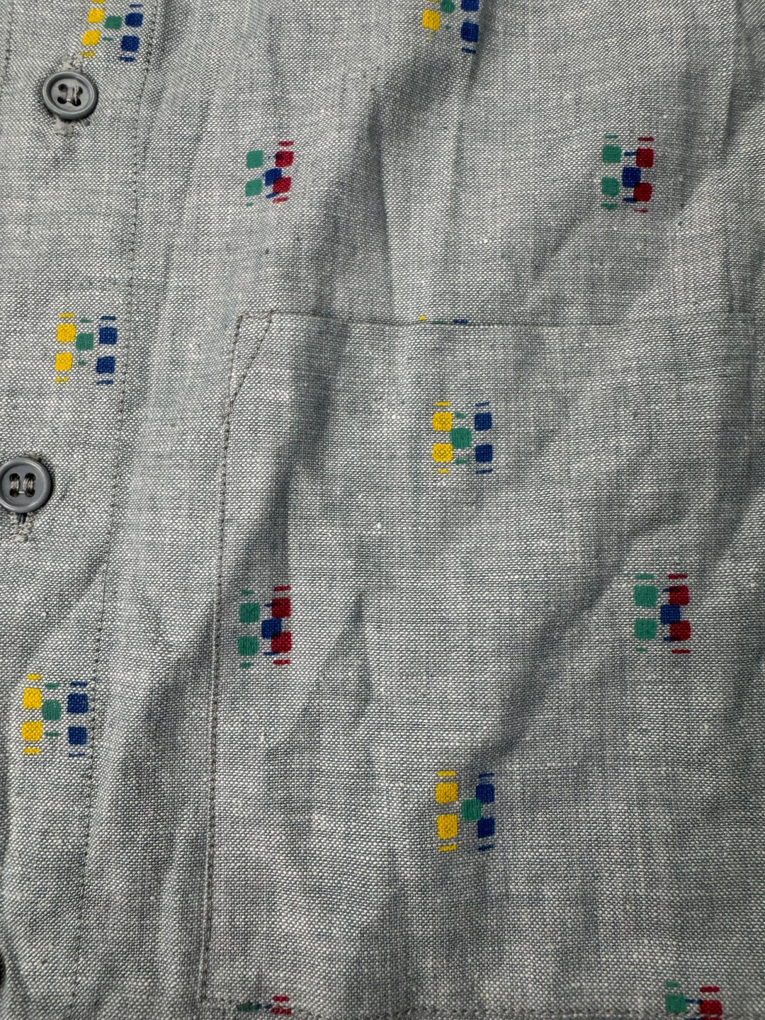 Propeller Short Sleeved Patterned Shirt - M - Think Vintage