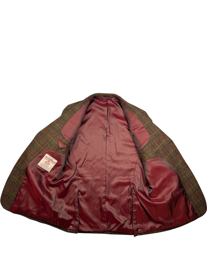 Harris Tweed Checkered Wool Blazer - M - Think Vintage