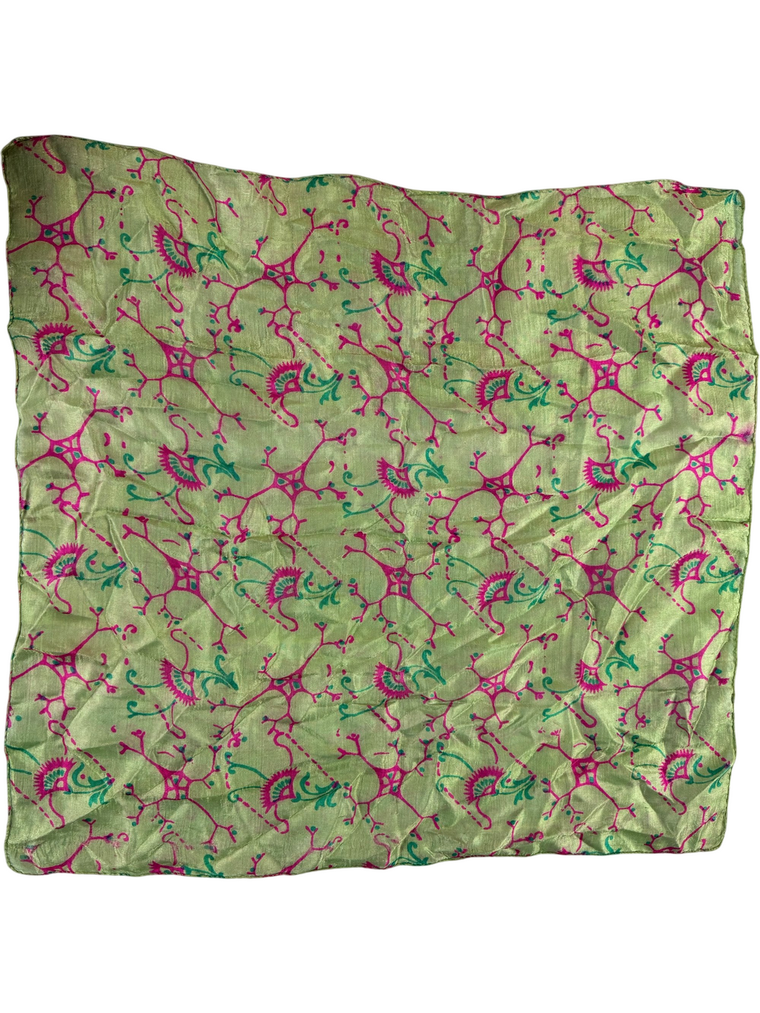 Colorful Floral Silk Scarf - Think Vintage