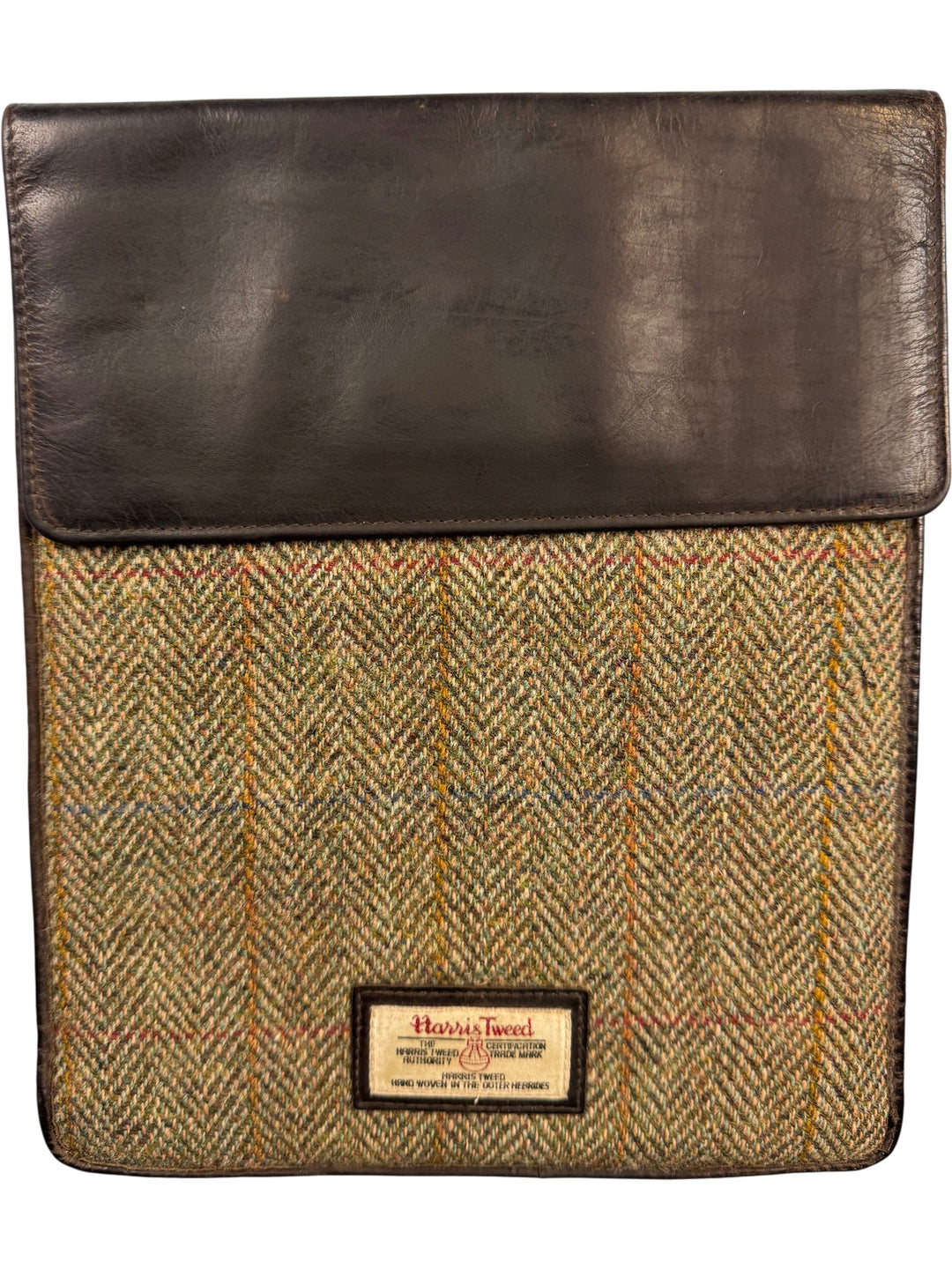 Harris Tweed Herringbone Leather Drink Sleeve - Think Vintage