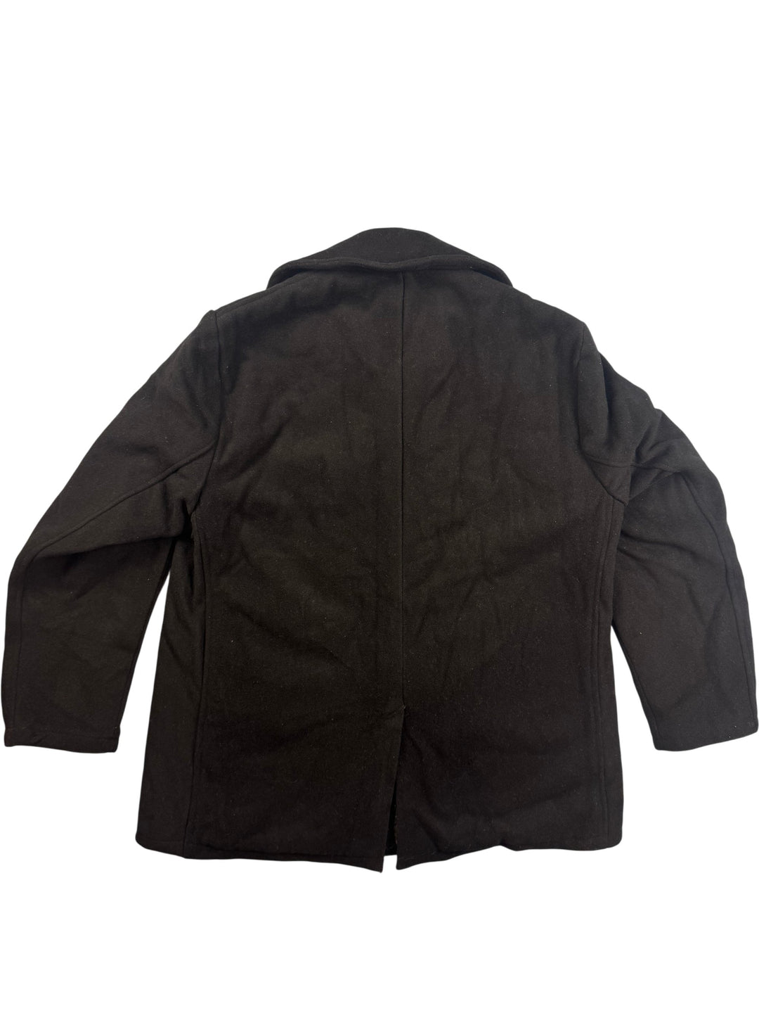 Navy Pea Coat with Anchor Buttons - L - Think Vintage