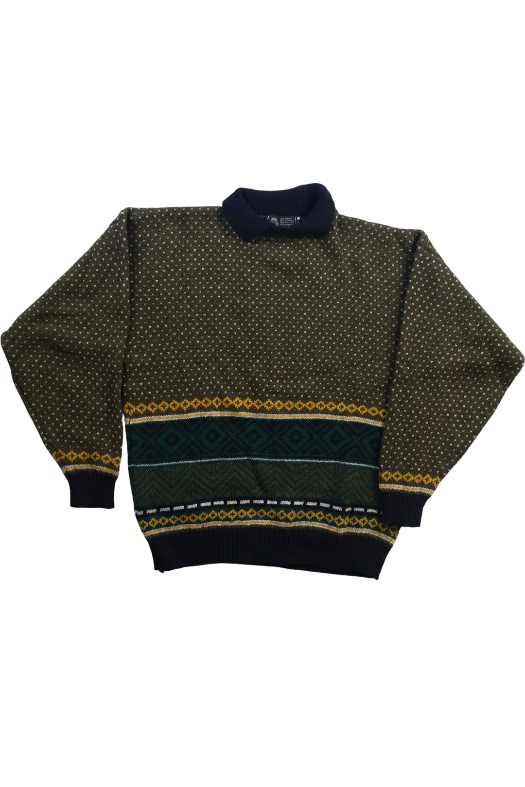 80's Collared Polo Knitted Sweatshirt - Think Vintage
