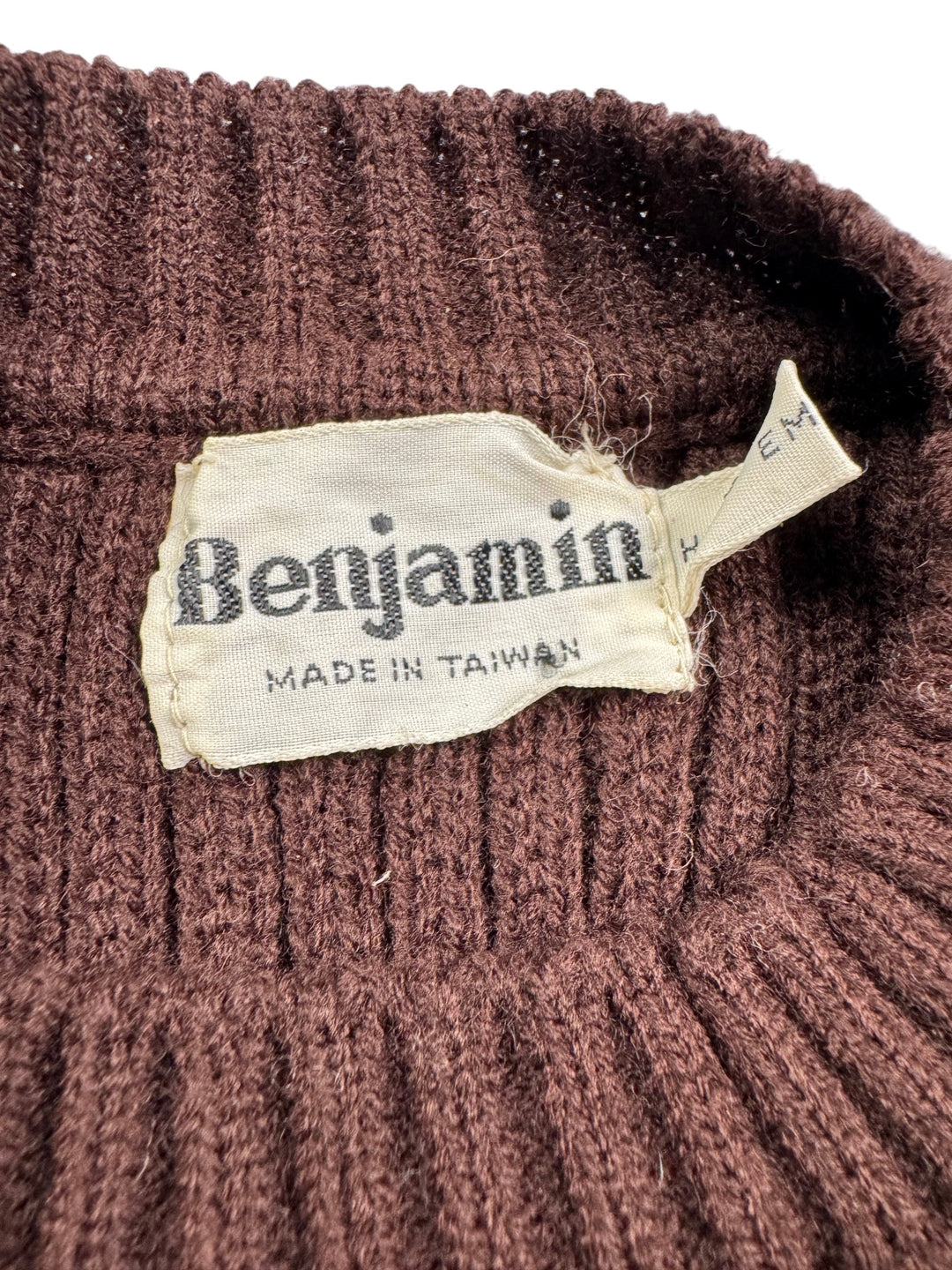 Brown Benjamin Knit Sweater - S - Think Vintage