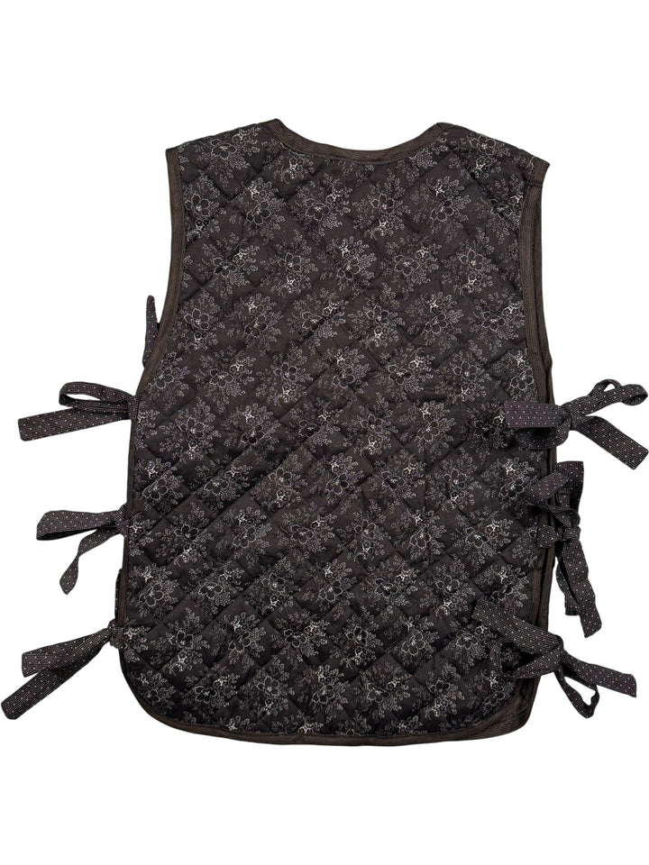 Floral Quilted Apron with Side Ties - XS - Think Vintage