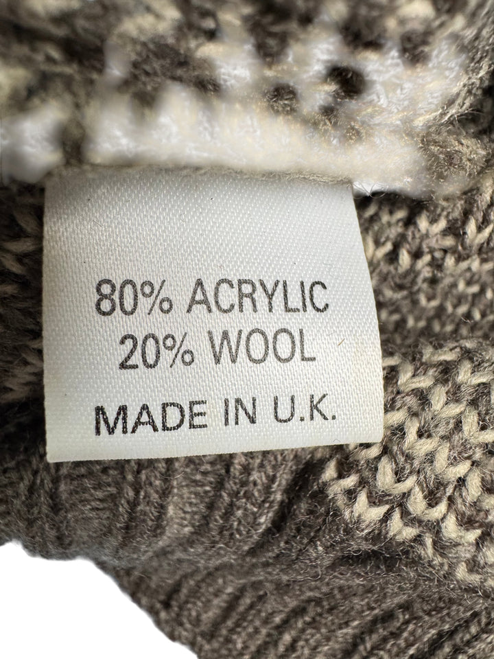 Bentley Brown Geometric Sweater - M - Think Vintage