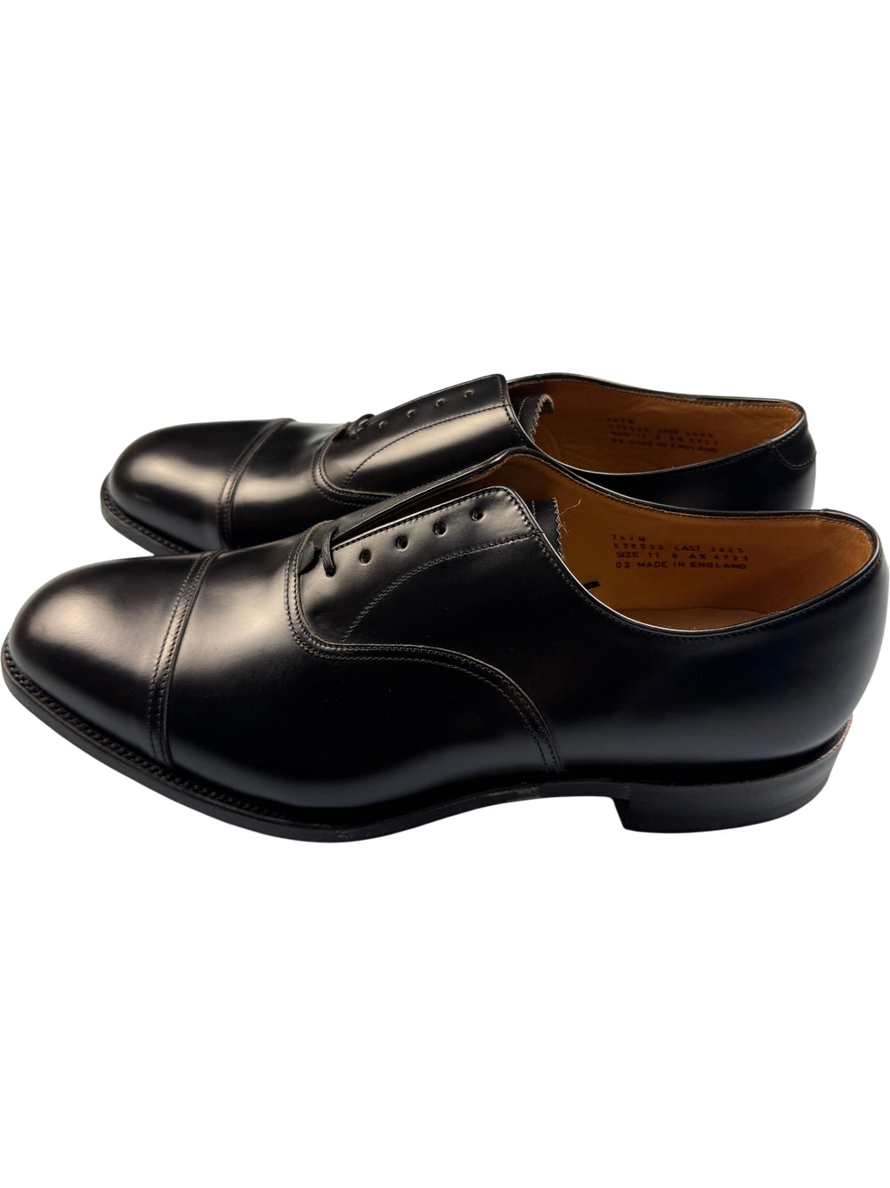 Loake Black Polished Leather Oxford Shoes - Think Vintage
