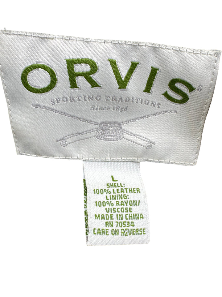 Orvis Leather Safari Jacket - M - Think Vintage