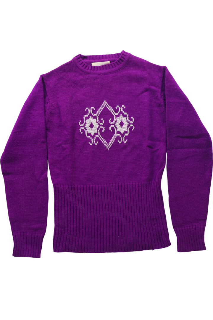 80's Light Knit Purple Jumper - Think Vintage