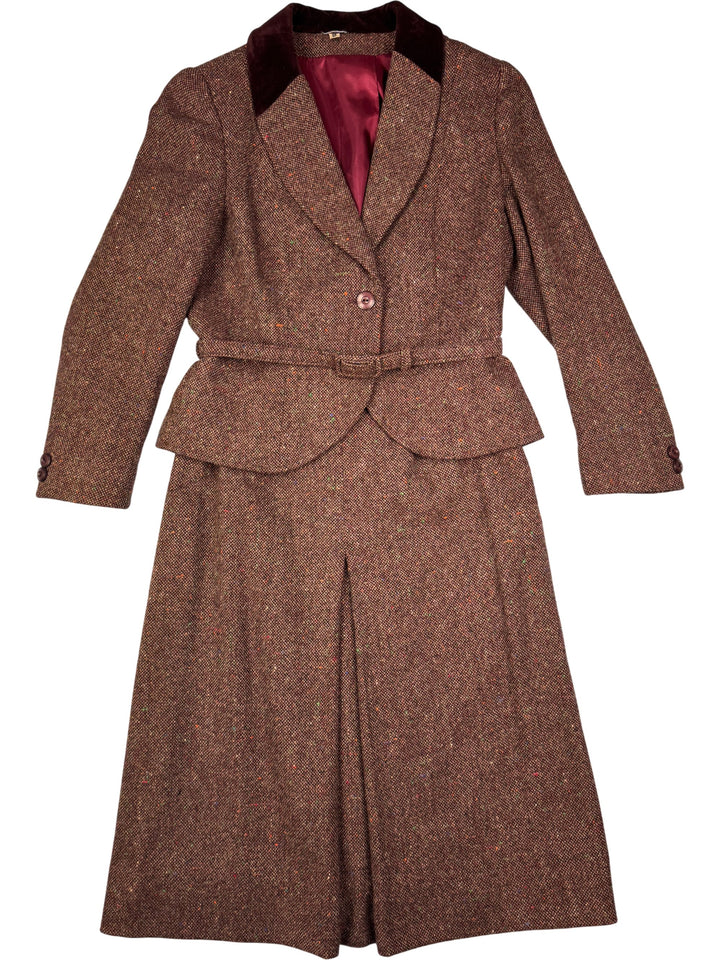 Dereta London Wool Tweed Suit - M - Think Vintage