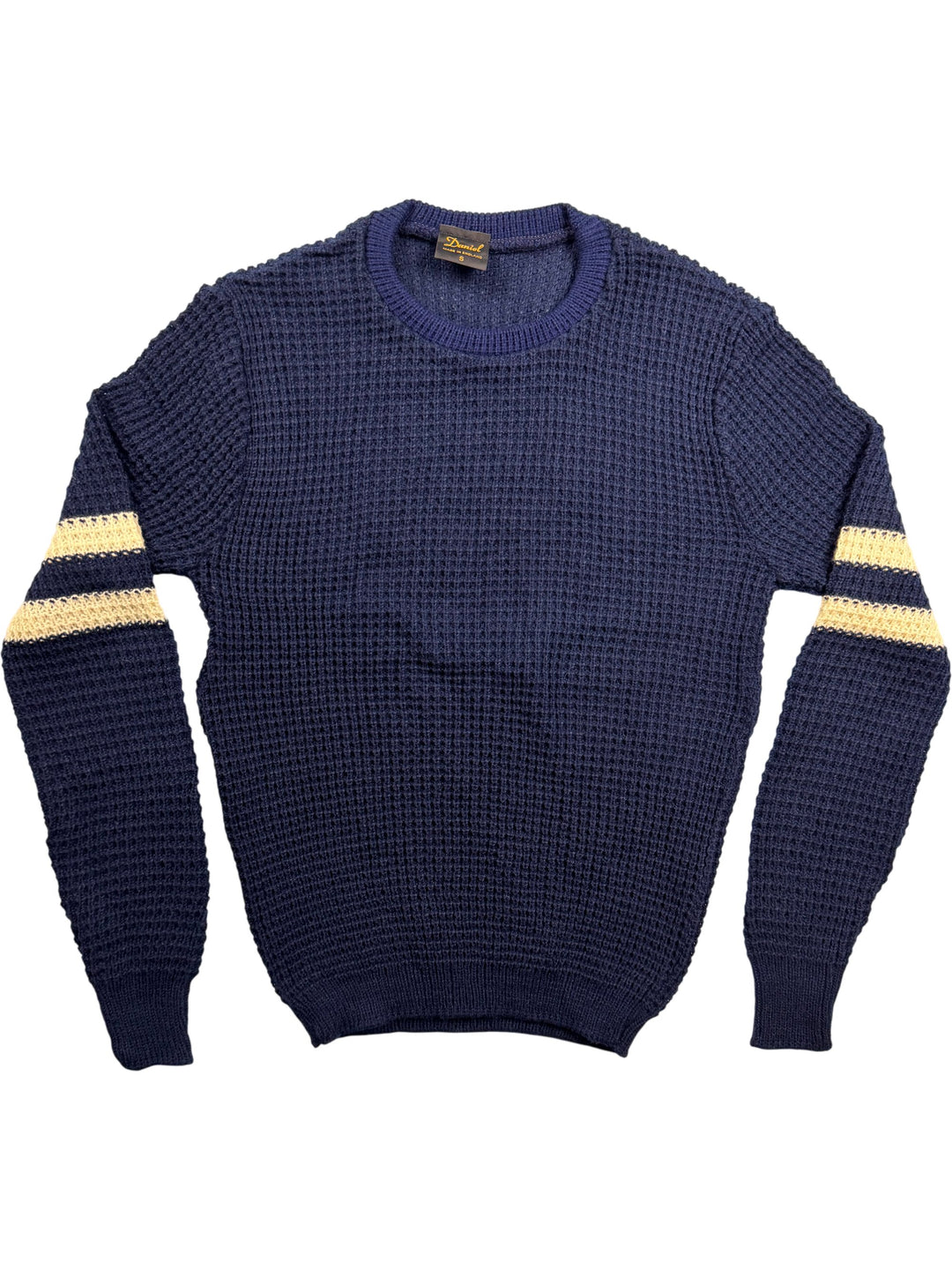 Daniel Navy Waffle Knit Sweater - S - Think Vintage
