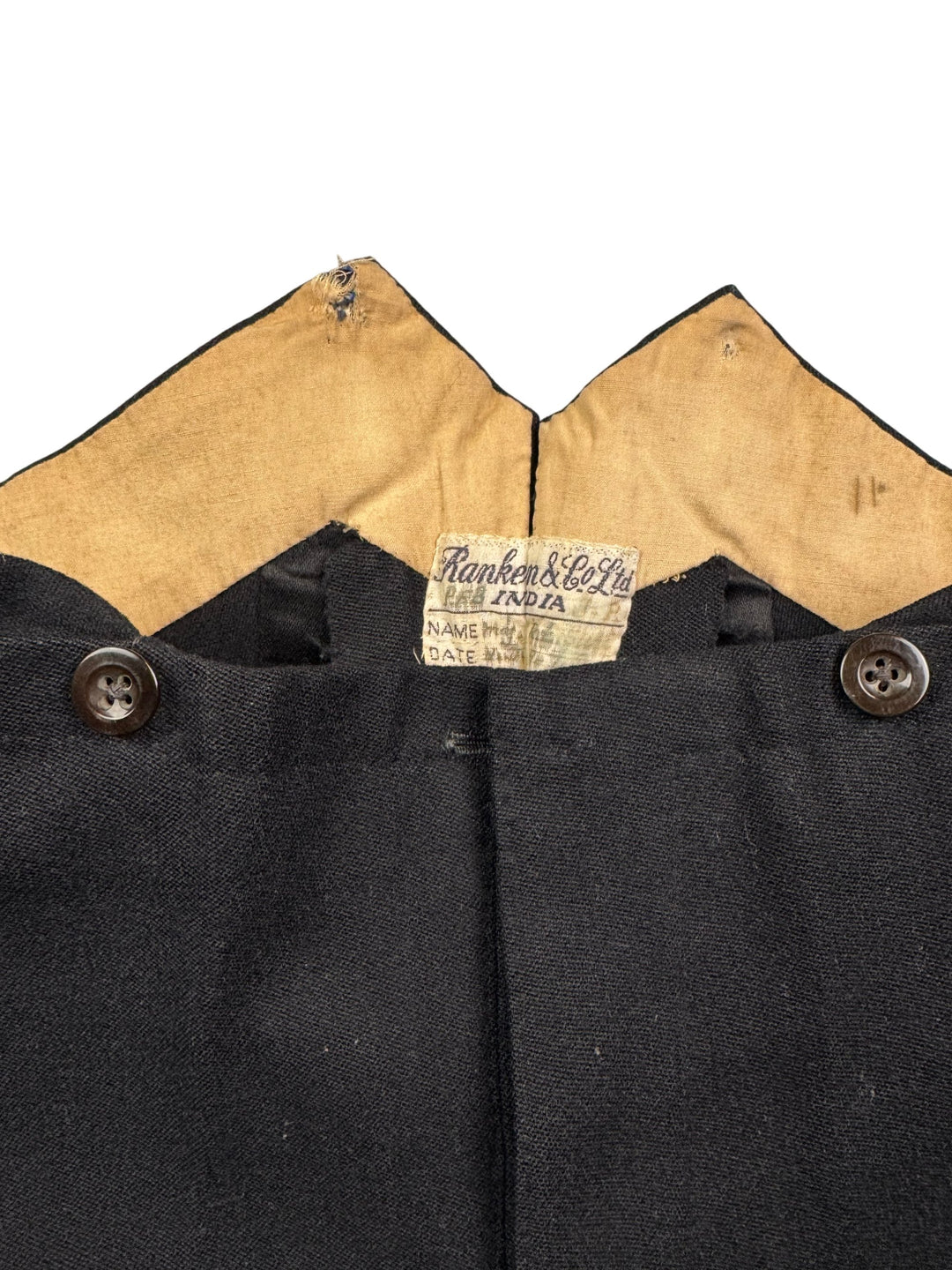 Ranken & Co Black Riding Pants With Red Stripe - L - Think Vintage