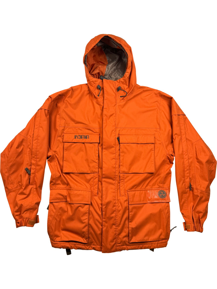 Orange Hooded Outdoor Jacket - L - Think Vintage