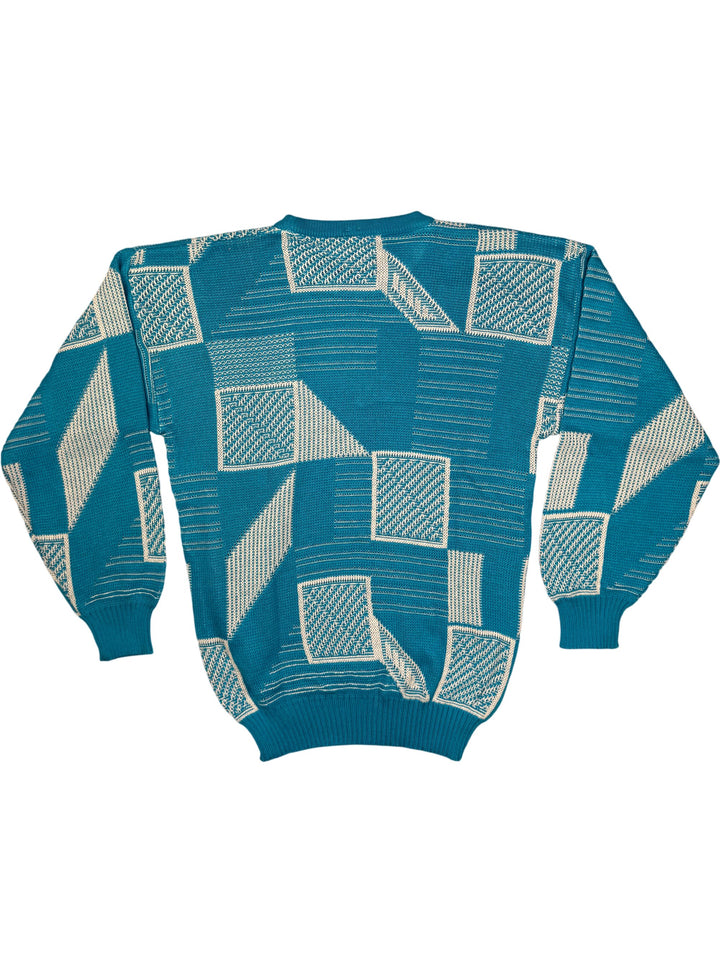 Rich Boy Geometric Pattern Sweater - M - Think Vintage