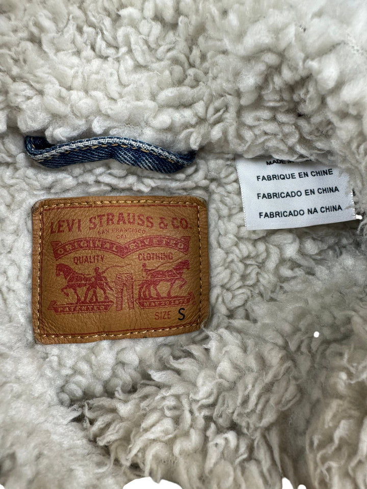 Levi Strauss Sherpa Lined Denim Jacket - S - Think Vintage