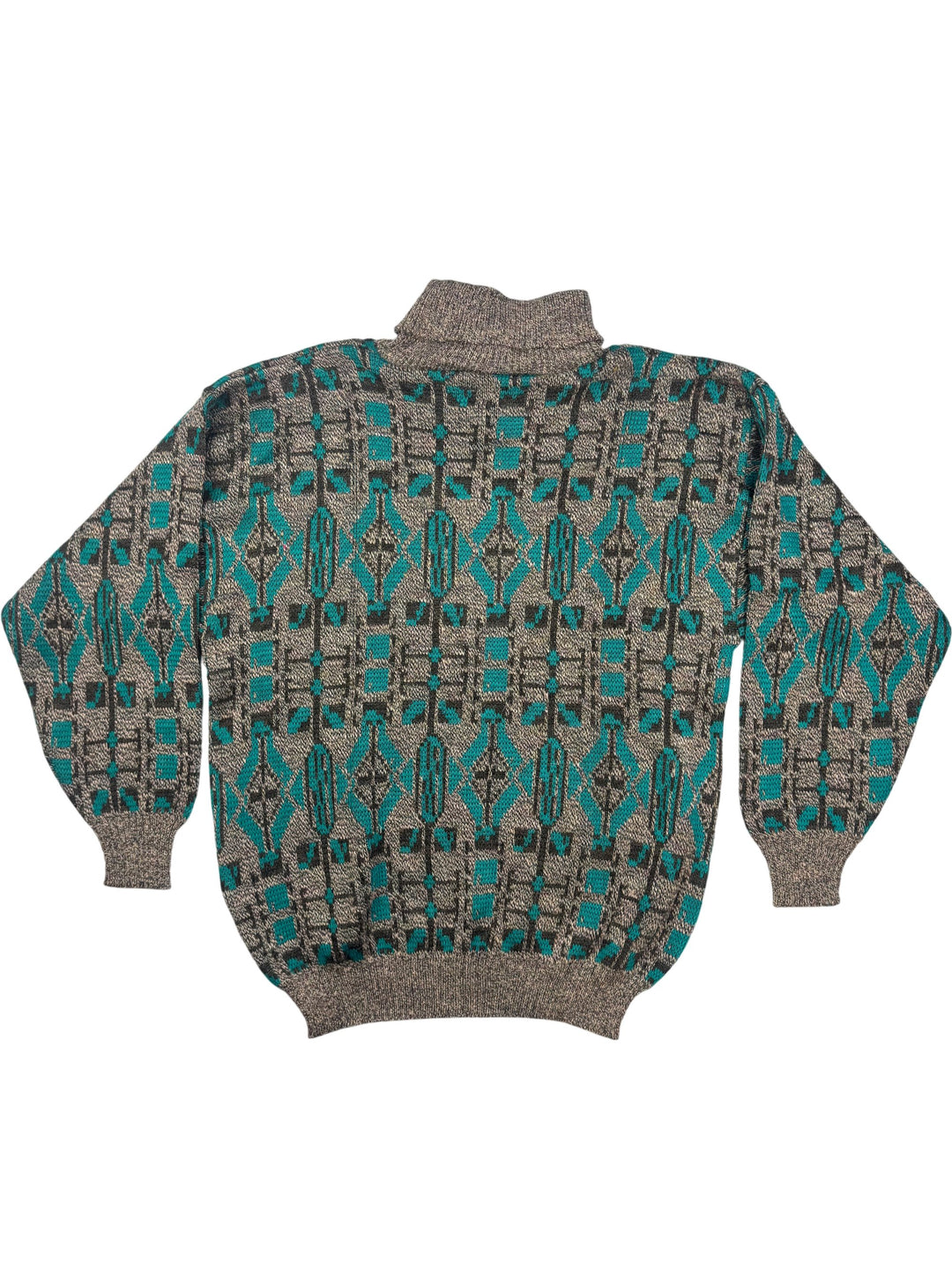 Rich Boy Geometric Patterned Sweater - XL - Think Vintage