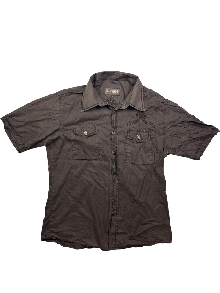 Mondeo Embroidered Short Sleeve Shirt - M - Think Vintage