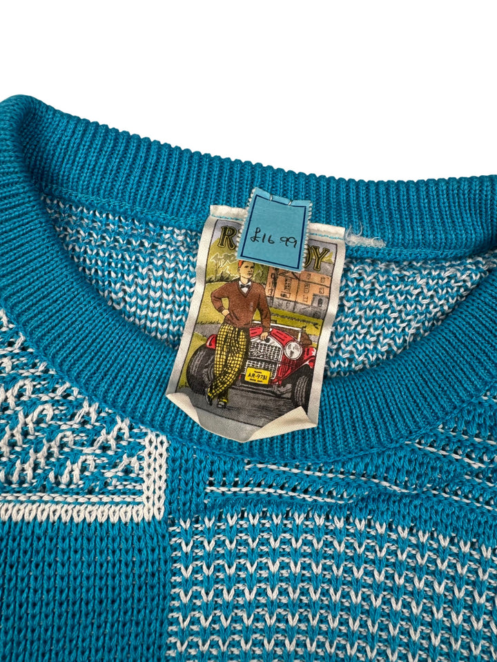 Rich Boy Geometric Pattern Sweater - M - Think Vintage