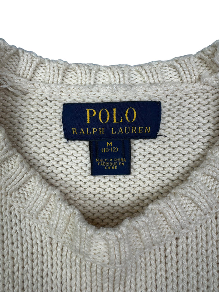 Polo Ralph Lauren Cream Patterned Sweater - S - Think Vintage