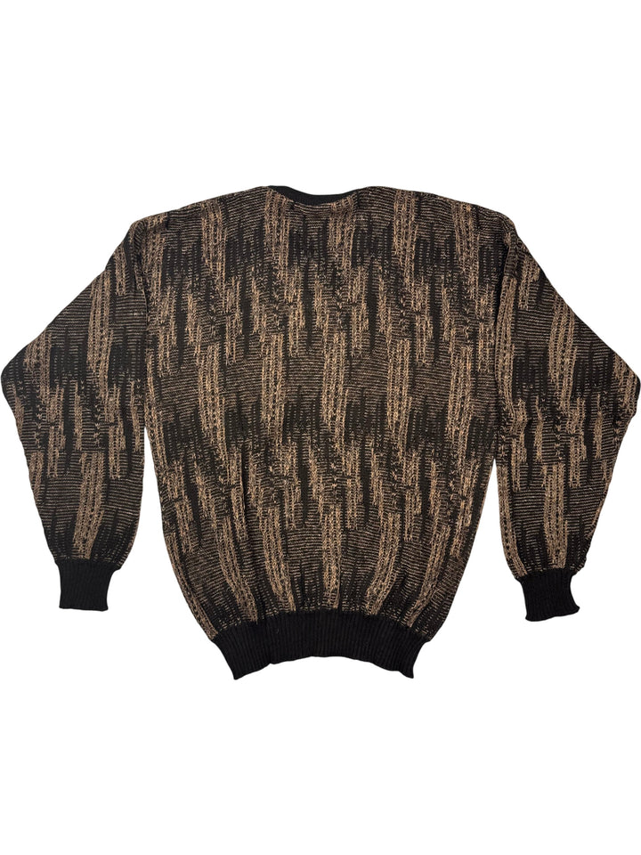 Bentley Casuals Black V-Neck Sweater - L - Think Vintage