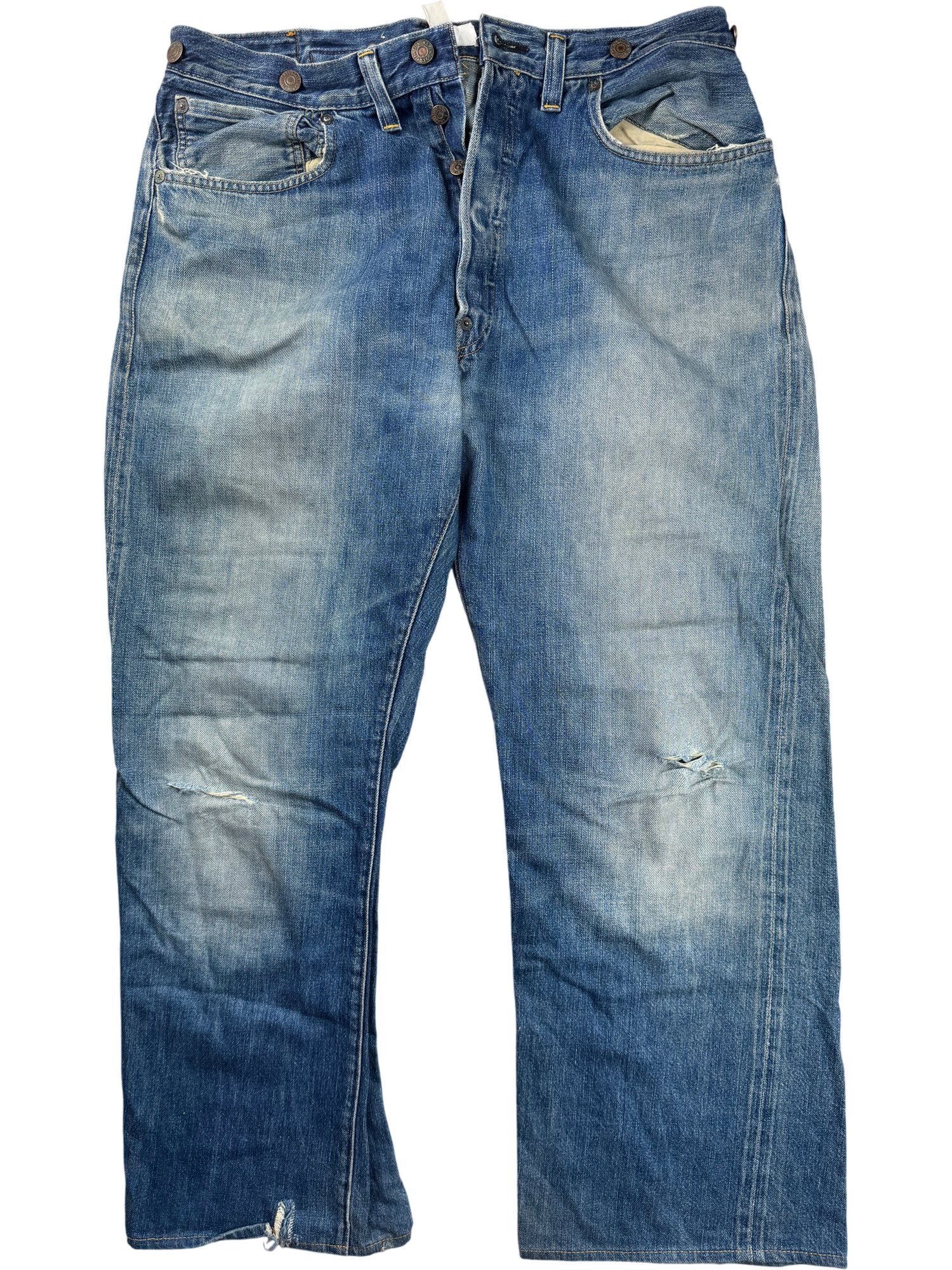 「LEVI’S」501xx 復刻 w34 BIGE straight denim Levi 501XX Selvedge Limited Edition Denim Jeans - W34