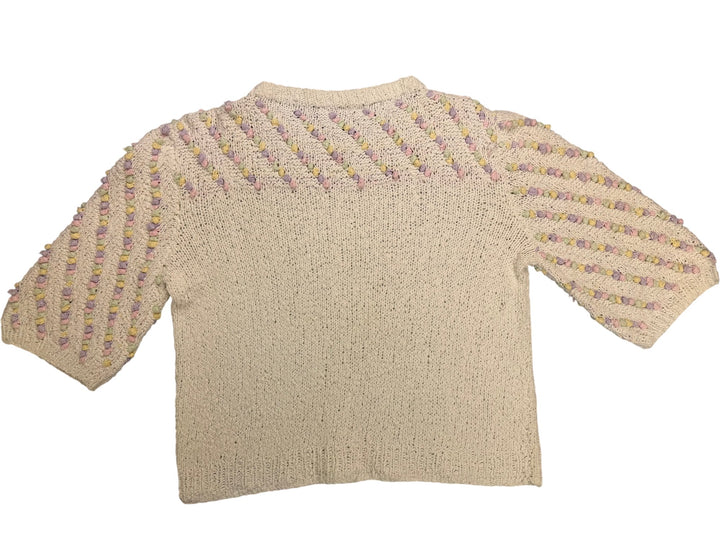 Pastel Bubble Sleeve Sweater - M - Think Vintage